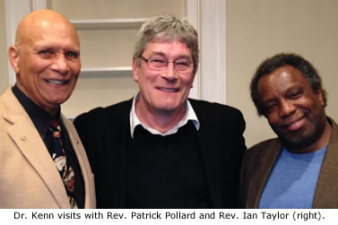 Dr. Kenn visits with Rev. Patrick Pollard and Rev. Ian Taylor (right).